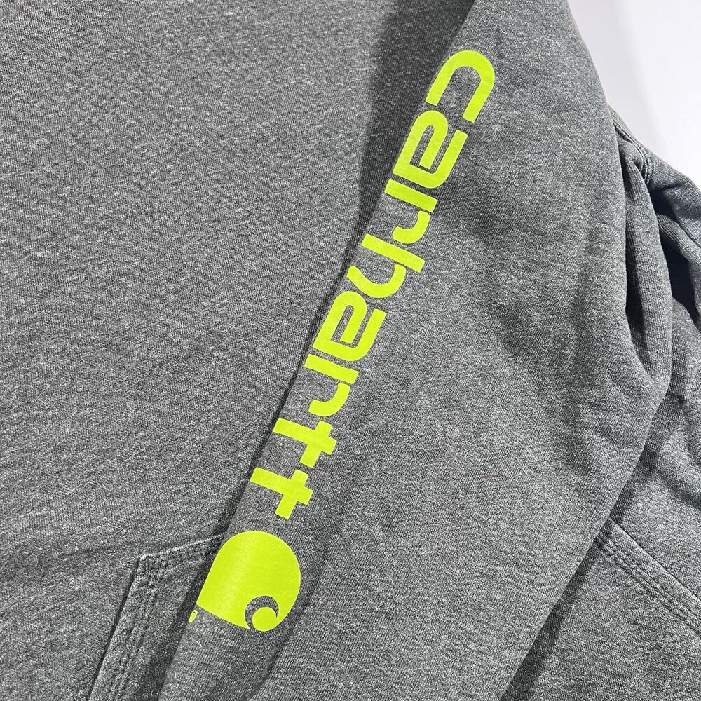 Carhartt Iconic K288 Logo Sweatshirt Loose Fit Gray Hoodie Men's Medium - Picture 6 of 9